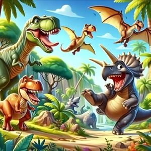 11.8 X 11.8" Prehistoric Dinosaur Park Adventure DIY Diamond Art Painting Kit